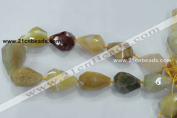 CNG378 15.5 inches 18*22mm – 25*38mm faceted nuggets agate beads