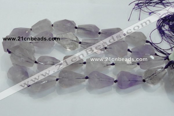 CNG380 15.5 inches 22*30mm faceted nuggets amethyst beads