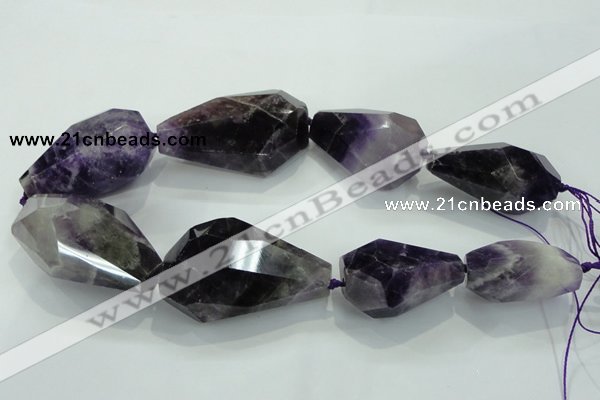 CNG381 15.5 inches 22*35mm – 35*50mm faceted nuggets amethyst beads