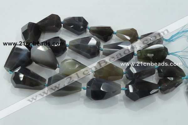 CNG382 15.5 inches 18*24mm – 25*38mm faceted nuggets grey agate beads