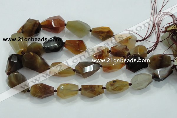 CNG383 15.5 inches 18*24mm – 25*32mm faceted nuggets agate beads