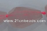 CNG385 15.5 inches 20*30mm – 25*35mm faceted nuggets rose quartz beads