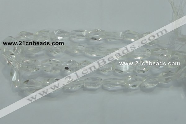 CNG402 15.5 inches 15*20mm faceted nuggets white crystal beads