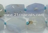 CNG404 15.5 inches 15*20mm - 18*30mm faceted nuggets blue chalcedony beads