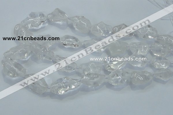 CNG421 15.5 inches 15*20mm - 18*28mm nuggets white crystal beads