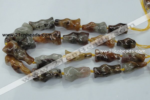 CNG425 15.5 inches 20*30mm - 20*45mm nuggets colorfull-phantom beads