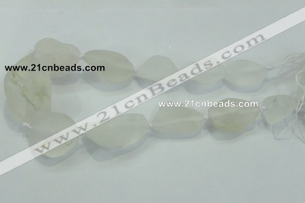 CNG437 15.5 inches 20*25mm – 28*40mm nuggets white crystal beads