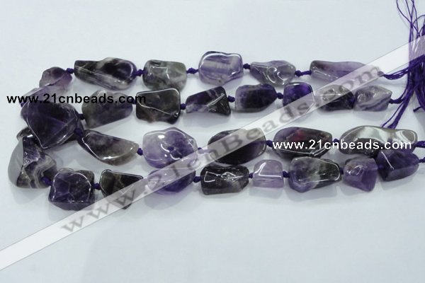 CNG441 15.5 inches 13*18mm – 18*28mm nuggets amethyst beads