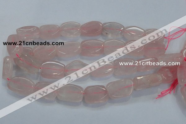 CNG450 15.5 inches 15*22mm faceted nuggets rose quartz beads