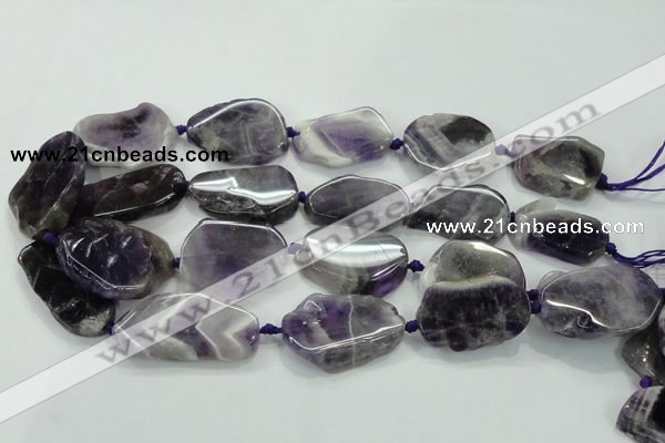 CNG453 15.5 inches 20*25mm - 25*40mm nuggets amethyst gemstone beads