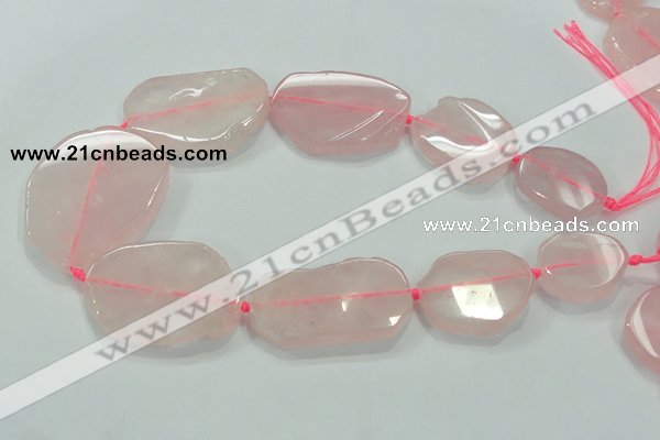 CNG460 15.5 inches 20*30mm - 45*55mm nuggets rose quartz beads