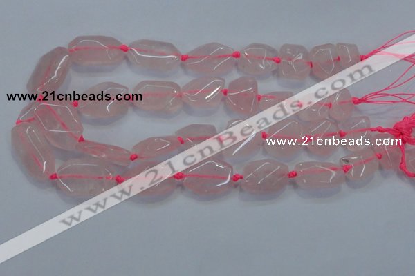 CNG465 15.5 inches 13*18mm - 20*30mm nuggets rose quartz beads