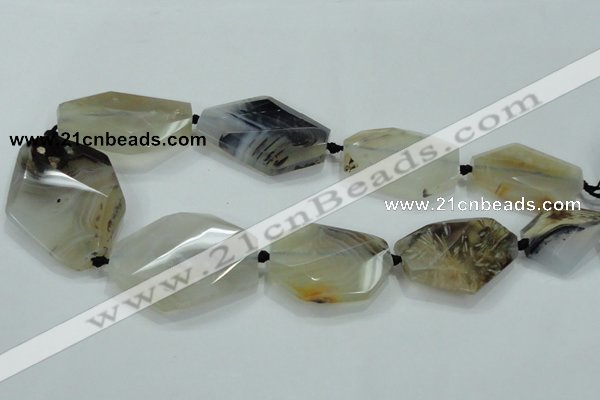 CNG471 15.5 inches 20*30mm - 30*50mm faceted nuggets agate beads