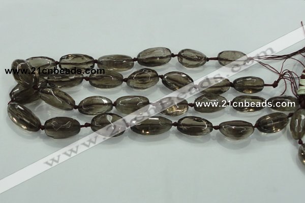 CNG475 15.5 inches 15*20mm - 25*35mm faceted nuggets smoky quartz beads