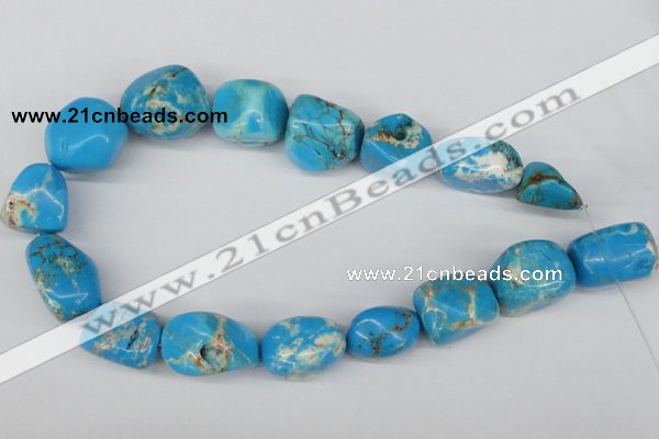 CNG48 15.5 inches 20*25mm nuggets dyed turquoise gemstone beads