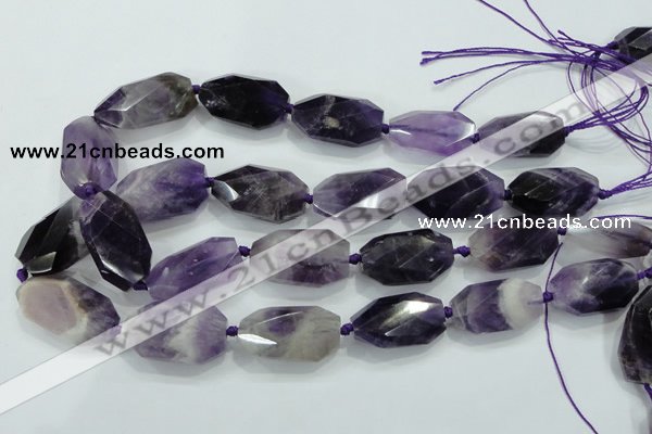 CNG482 15.5 inches 20*30mm twisted & faceted nuggets amethyst beads