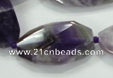 CNG483 15.5 inches 20*32mm twisted & faceted nuggets amethyst beads