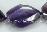 CNG484 15.5 inches 28*35mm twisted & faceted nuggets amethyst beads