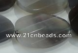 CNG486 15.5 inches 25*35mm twisted & faceted nuggets grey agate beads