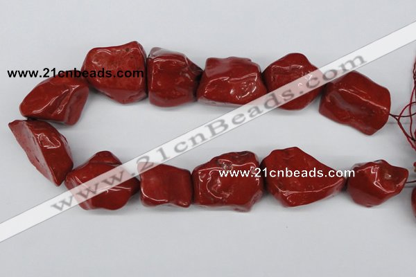 CNG50 15.5 inches 25*35mm nuggets red jasper gemstone beads