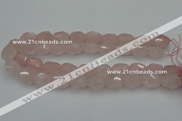 CNG5003 15.5 inches 12*16mm - 15*20mm faceted nuggets rose quartz beads