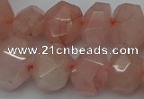 CNG5005 15.5 inches 12*16mm - 15*20mm faceted nuggets rose quartz beads