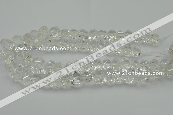 CNG5023 15.5 inches 10*14mm - 13*18mm faceted nuggets white crystal beads