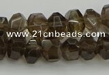 CNG5028 15.5 inches 6*9mm - 10*15mm faceted nuggets smoky quartz beads