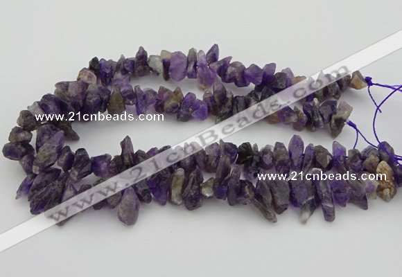 CNG5031 15.5 inches 6*15mm - 8*25mm nuggets amethyst beads