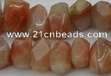 CNG5058 15.5 inches 10*14mm - 12*16mm faceted nuggets sunstone beads