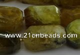 CNG5087 13*18mm - 15*25mm faceted nuggets yellow & green opal beads