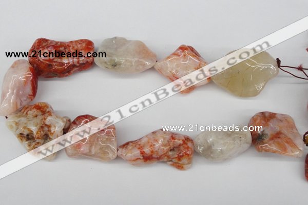 CNG51 15.5 inches 25*35mm nuggets agate gemstone beads