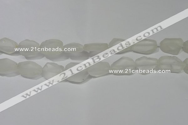 CNG5112 15.5 inches 14*20mm - 18*25mm freeform matte white crystal beads