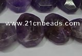 CNG5132 15.5 inches 15*18mm - 15*20mm faceted freeform amethyst beads