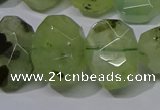 CNG5135 15*18mm - 15*20mm faceted freeform green rutilated quartz beads