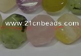 CNG5137 15.5 inches 15*18mm - 15*20mm faceted freeform mixed quartz beads