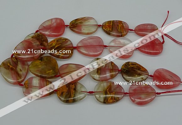 CNG5155 16*22mm - 30*35mm freeform volcano cherry quartz beads