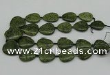 CNG5166 15.5 inches 16*22mm - 30*35mm freeform green lace gemstone beads