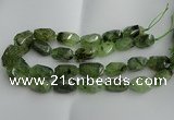 CNG5203 13*18mm - 15*25mm faceted nuggets green rutilated quartz beads