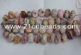 CNG5205 12*16mm - 15*20mm faceted nuggets pink opal gemstone beads