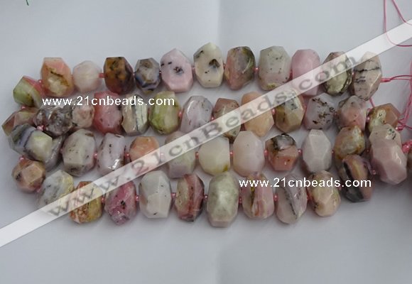 CNG5205 12*16mm - 15*20mm faceted nuggets pink opal gemstone beads