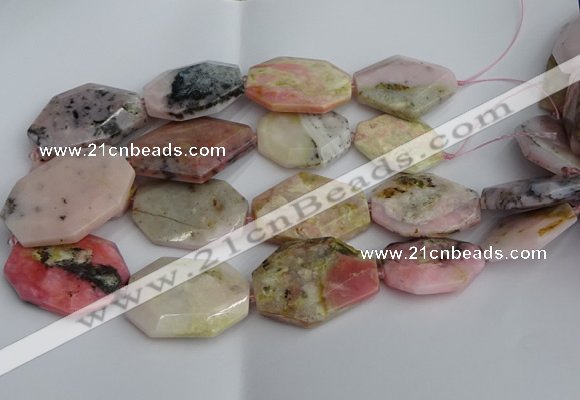 CNG5207 15.5 inches 20*30mm - 25*45mm freeform pink opal gemstone beads