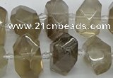 CNG5213 15.5 inches 12*16mm - 15*20mm faceted nuggets smoky quartz beads