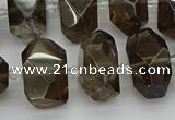 CNG5214 15.5 inches 12*16mm - 15*20mm faceted nuggets smoky quartz beads