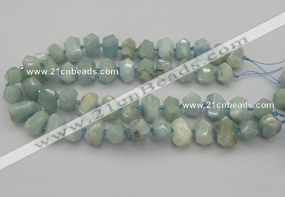 CNG5217 15.5 inches 12*16mm - 15*20mm faceted nuggets aquamarine beads