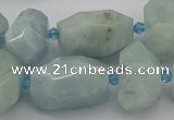 CNG5230 15.5 inches 12*16mm - 15*25mm faceted nuggets aquamarine beads