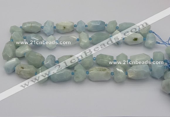 CNG5230 15.5 inches 12*16mm - 15*25mm faceted nuggets aquamarine beads