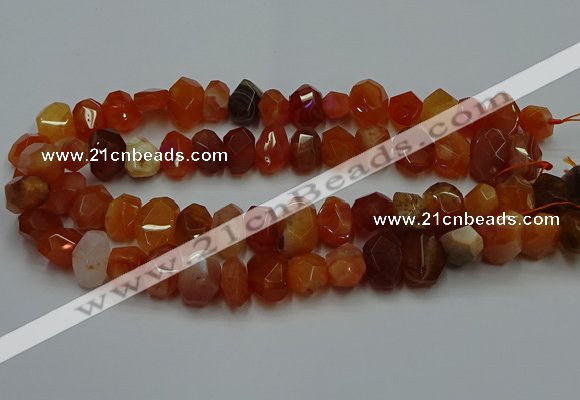 CNG5262 10*14mm - 13*18mm faceted nuggets red botswana agate beads