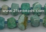 CNG5270 15.5 inches 8*12mm - 12*16mm faceted nuggets amazonite beads