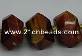 CNG5276 15.5 inches 12*16mm - 15*20mm faceted nuggets red tiger eye beads